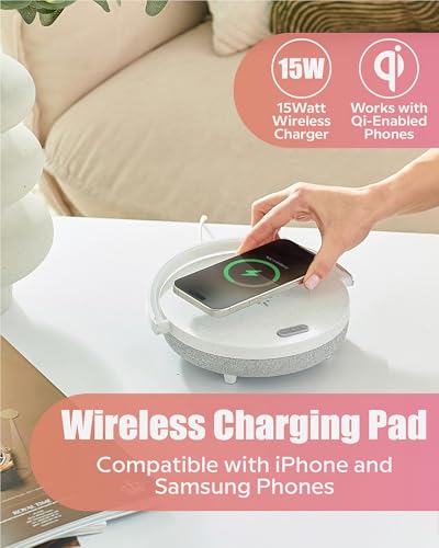 BELMAK Bedside Lamp with Wireless Charger, Birthday Gifts for Women | presents for wife, gift daughter, mom, sister, girlfriend, grandma, her, unique ideas for teen, college girl, young, adult