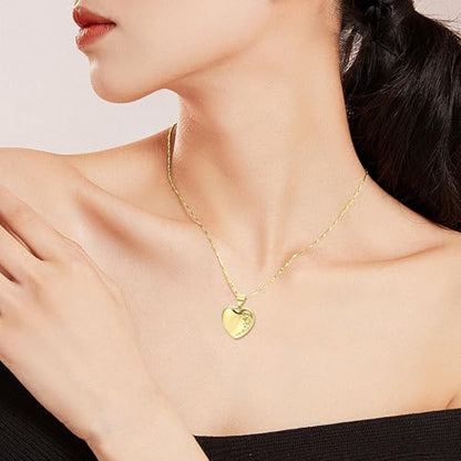 Heart Locket Necklace for Women Butterfly Necklace Holds Pictures Memorial Jewelry Birthday Mother's Day for Women - color: Gold