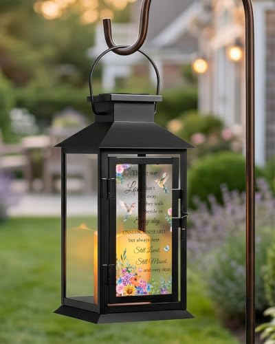 Solar Memorial Lantern Outdoor Waterproof, Sympathy Gifts for Loss of Loved One Mother Father, Remembrance Condolences Gift for Loss, in Memory of Loved One Gifts - style: Those We Love/Black