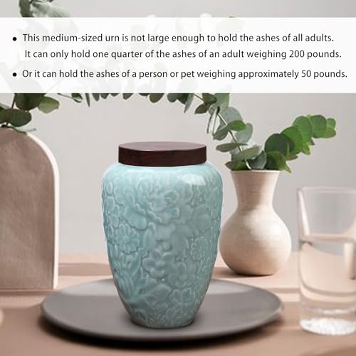 Medium Urns for Human Ashes Adult Female and Male - color: Medium-turquoise, size: Medium