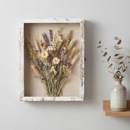 11×14 Shadow Box Frame, Linen Back, Glass Door, Hinge Display Case - color: Rustic White, size: 11×14
