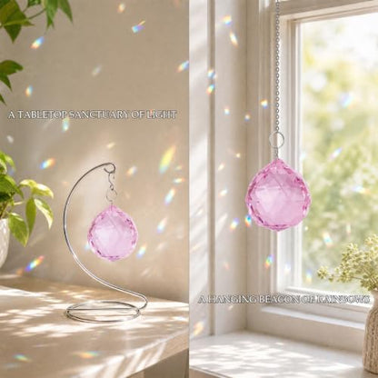 Bereavement Gifts for Loss of Loved One, Hanging Pink Rainbow Maker - color: Pink Ball