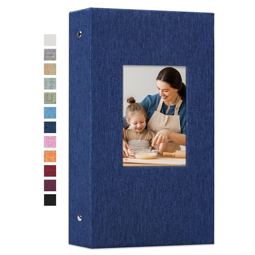 Vienrose 4x6 Photo Album,300 Pockets,Linen Cover with Window,Blue | Linen Hardcover, Slip In Photo Book, Family Memory Album, Travel Keepsake - color: Blue, size: 300 Pocket
