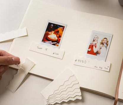 Real Linen Guest Book Set - 11.5 x 8.5 Embossed Guestbook for Weddings, Showers, Events, Blank & Lined, Comes with Sign, Pen, Box and Photo Sleeves, 120 Pages (Oatmeal) - color: Oatmeal