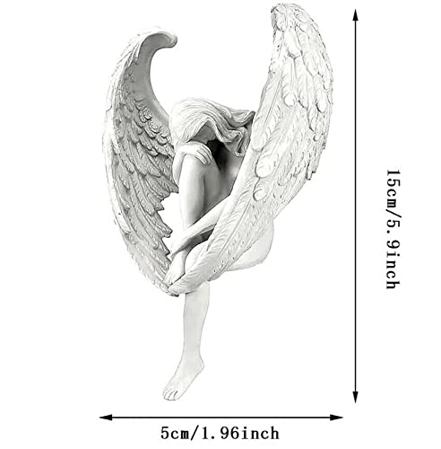 EatingBiting 5.9" Outdoor Redemption Angel Statues Fairy Statue Yard Garden Decoration Indoor Resin Craft Art Decor Home Sculpture Souvenir Party Accessorie Religious Garden Polyresin Antique Stone