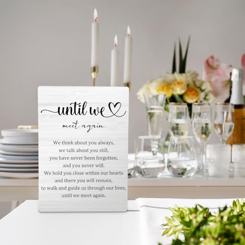 Wedding Memorial Wooden Table Sign, 5x7 Inch, Until We Meet Again - color: Memorial 08