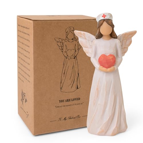 Nurse Gifts for Women, Angel Nurse Statue Hand-Painted for Home Desk Decor | Resin Figurines for Nursing School Graduation, Nurses' Day, Retirement Commemorations, or As a Token of Appreciation - style: Nurse Gifts