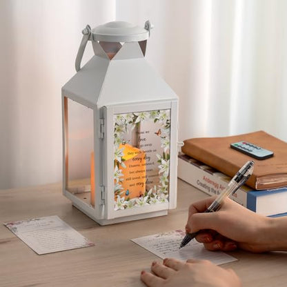 Memorial Lantern - Bereavement Sympathy Gifts for Loss of Loved Ones - Mother, Father, Grandpa, Grandma Remembrance Gifts - color: Those We Love White