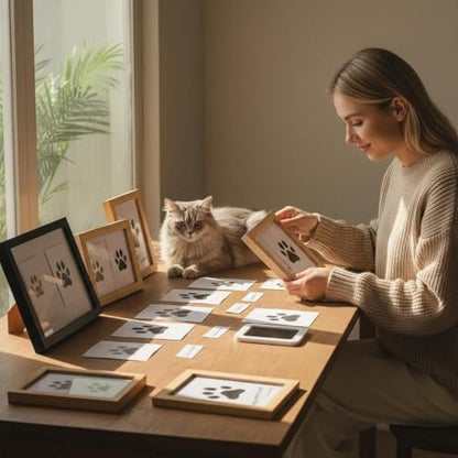 Inkless Paw Print Kit for Dogs - Mess-Free Dog Paw Print Kit, Pet Paw Impression Kit for Cats & Babies, Clean Touch Dog Print Kit with Ink Pad & Wooden Frame, Keepsake Gift for Pet Lovers & New Moms