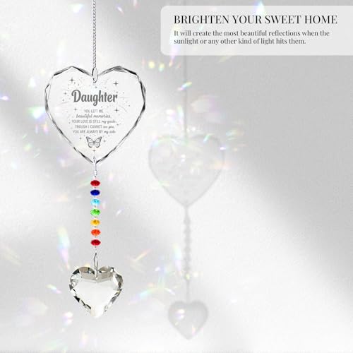 Hegelda Memorial Gifts for Loss of Daughter Crystal Suncatcher Ornaments | Sympathy Bereavement Condolence Gifts for Grieving Mother Father, Daughter in Heaven Remembrance Keepsake for Loss of Child - style: Daughter