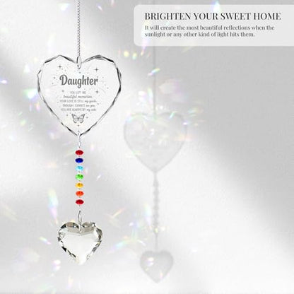Hegelda Memorial Gifts for Loss of Daughter Crystal Suncatcher Ornaments | Sympathy Bereavement Condolence Gifts for Grieving Mother Father, Daughter in Heaven Remembrance Keepsake for Loss of Child - style: Daughter