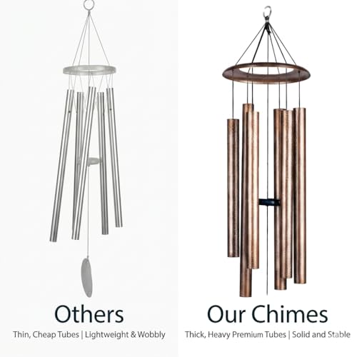 HOHIYA 50" Extra Large Outdoor Wind Chimes Deep Tone Aluminum - size: 50inch Copper Vein