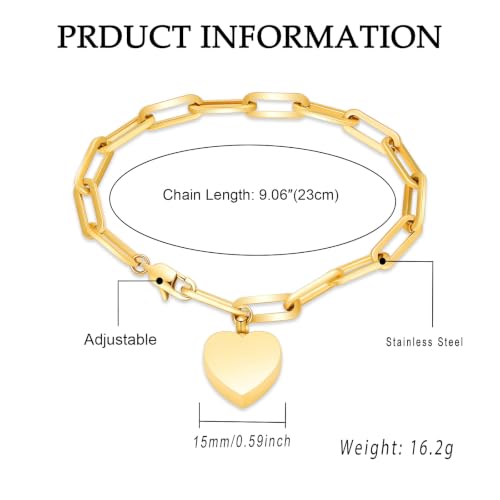 Heart Urn Bracelet for Ashes for Women Men Cremation Jewelry - color: Gold