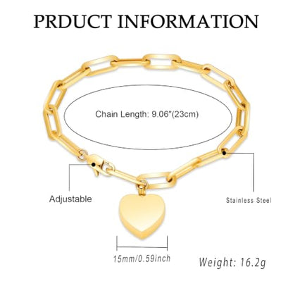 Heart Urn Bracelet for Ashes for Women Men Cremation Jewelry - color: Gold
