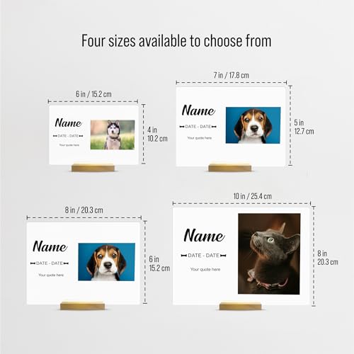 PAWNIMALS Personalized Pet Memorial Plaque Portrait, Custom Dog Remembrance Gifts for Loss, Cat Sympathy Night Lights, in Memory of Dog Passing Away Sign, Cat Rainbow Bridge Photo Frame (Standard) - style: Standard