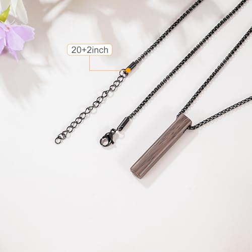 abooxiu Urn Necklace for Human Ashes Cremation Jewelry for Ashes Stainless Steel Keepsake Ashes Necklace Memorial Urn Jewelry Pendant for Women Men - Forever in my heart - style: Wood Texture Finish