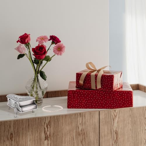 Piano Shaped Jewelry Box, Rose Carved Zinc Alloy Case | Piano shaped zinc alloy jewelry box with rose flower carving for rings, earrings and necklaces