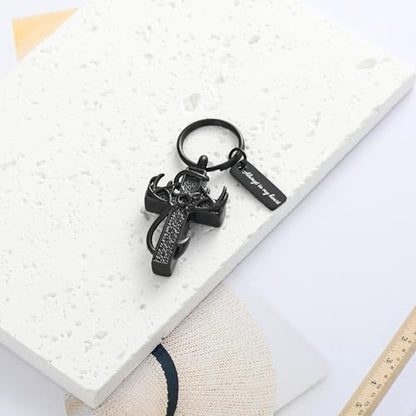 XSMZB Cross Cremation Jewelry Urn Necklace for Human Ashes Fish Hook Memorial Urn Pendant Deer Antler Cross Ashes Holder Keepsake Jewelry - color: Black Always