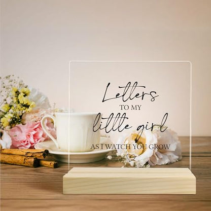 Daughter Gifts, Mother Mom to Daughter Gift Acrylic Plaque, Daughters Mother's Day Birthday Gifts, Letters to My Little Girl Acrylic Sign Desk Table Shelf Decor - color: 1-mimi