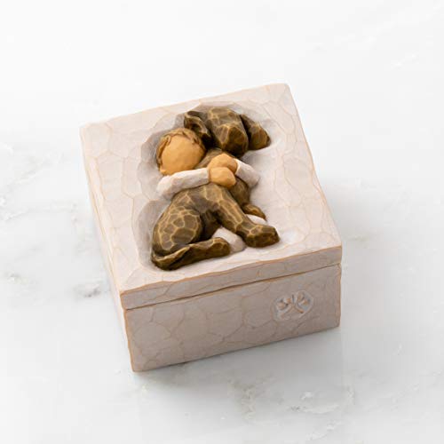 Willow Tree Hug (dark dog), sculpted hand-painted Keepsake Box | Pet-Themed Figure, Holds Small Treasures, Hidden Message Inside, Cast from a Susan Lordi Original Carving, Fitted Gift Box - style: Hug (dark dog)