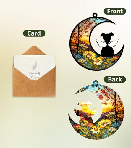 Pet Memorial Gifts for Loss of Dog,Dog Passing Away Gifts,Dog Loss Sympathy Gift,DIY Memorial Suncatcher(Sunflower)