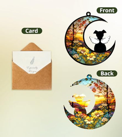 Pet Memorial Gifts for Loss of Dog,Dog Passing Away Gifts,Dog Loss Sympathy Gift,DIY Memorial Suncatcher(Sunflower)