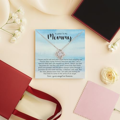 A Letter To My Mommy, Miscarriage Necklace From Angel, Memorial Gift For Loss, Remembrance Gift, Loss Necklaces For Grieving Mom, Miscarriage Memorial Sympathy Gifts For Mother