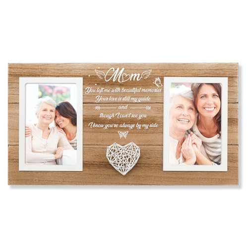 SOUHONEY Memorial Gifts for Loss of Mom, Memorial Wooden 4x6 Pictures Frame - color: Memorial Mom