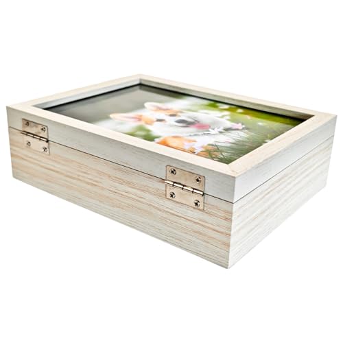 5x7 Pet Memorial Shadow Box for Dog Cat, Keepsake Photo Frame, White - color: White