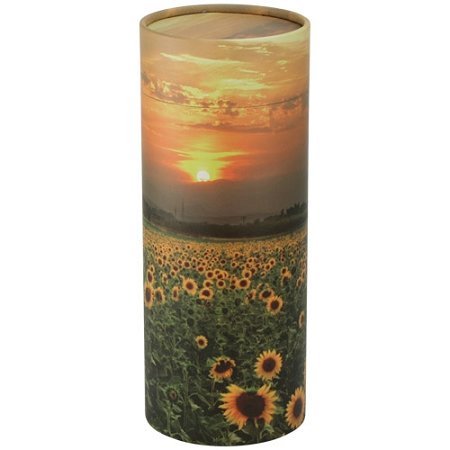 Sunflowers Scattering Tube, Biodegradable Cremation Urn for Ashes, Adult Sized Cremation Urn, 12.5 Inches High - color: Sunflowers, size: Large