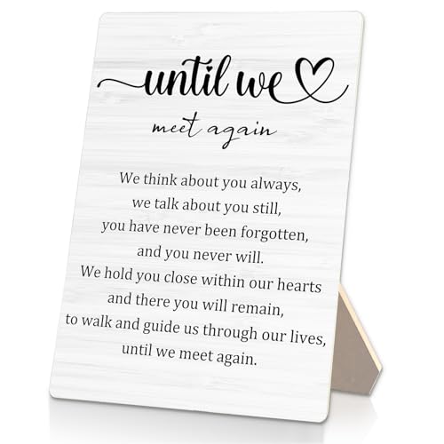 Wedding Memorial Wooden Table Sign, 5x7 Inch, Until We Meet Again - color: Memorial 08