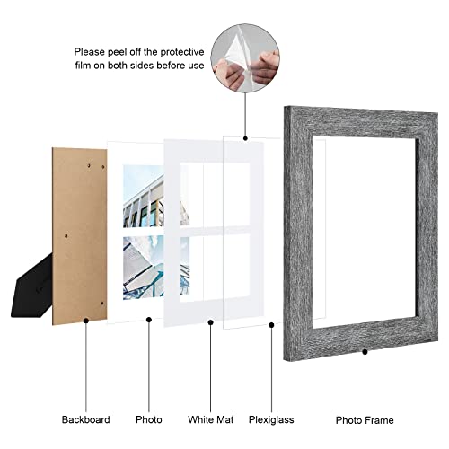 8x10 Collage Frame, 2 Open 4x6 Photo Frame Collage for Wall - color: Grey, size: 8x10 - (2 open4x6）
