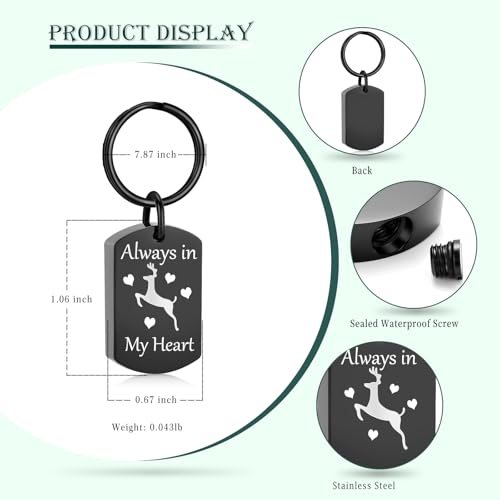 Cremation Jewelry Urn Keychain for Ashes for Women Men Memorial Keepsake Pendant - color: Customize