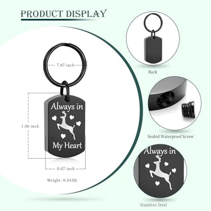 Cremation Jewelry Urn Keychain for Ashes for Women Men Memorial Keepsake Pendant - color: Customize