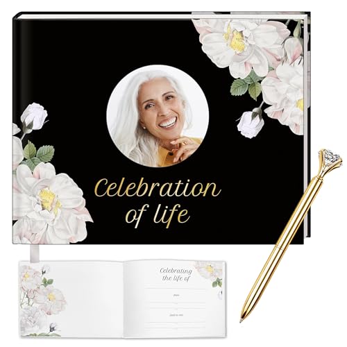 Funeral Guest Book for Memorial Service, Guest Book for Funeral with 1 Signature Pen, Black Furnal Book, Guest Book Funeral, Memorial Book for Funeral, in Loving Memory Guest Book