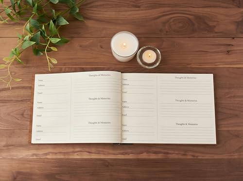 Aspen Studio Funeral Guest Book with Signing Pen in Loving Memory Wooden Funeral Guest Book for Memorial Funeral Service with Signing Pen for Funeral Reception