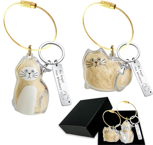 Pet Paw Print KeepSake Dog Memorial Suncatcher – Pet Fur Keepsake for Dog Hair, pet Hair Memorial keepsake - color: Miarita- Kien -Cat Hair Keychain