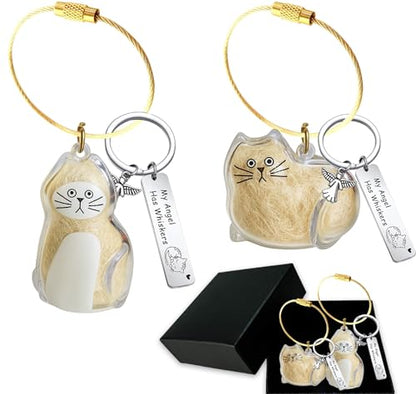 Pet Paw Print KeepSake Dog Memorial Suncatcher – Pet Fur Keepsake for Dog Hair, pet Hair Memorial keepsake - color: Miarita- Kien -Cat Hair Keychain