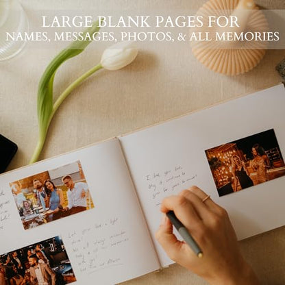 Beautiful Wedding Guest Book for Your Wedding Reception w/ Polaroid Photos | Simply Elegant Guestbook to Sign in and Add Photos - The Perfect Baby Shower Guest Book for the Special Day - color: Sage