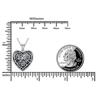 Dorunmo Locket Necklace 925 Sterling Silver Pictures Photo Keep Someone Near to You Custom Lockets Mother's Day Jewelry Personalized Photo Locket Gifts - color: A-Rose, style: Locket Only