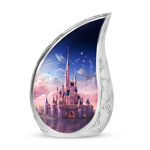 Dream Castle in The Sky Urn, Drop Urn for Ashes for Women, Urns for Human Ashes Adult Male, Cremation Urn Human Ashes, Burial Urn for Ashes for Men, Large Urns for Human Ashes Adult 10 Inch - size: Large