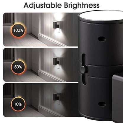 Night Lights Plug into Wall, Modern LED Night Light Plug in | Dusk to Dawn Sensor 5000K Daylight 0-100LM Adjustable Brightness Dimmable NightLight Hallway Bedroom Stairway 2 Pack - color: Black-5000K, size: 2 Pack