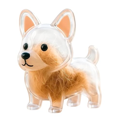 Pet Hair Keepsake Keychain Memorial Charm with Transparent Bottle for Collecting Dog Fur Portable - color: Corgi