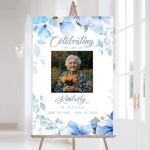 Personalized Funeral Welcome Sign, Minimalist Celebration Of Life Memory Poster, In Loving Memory Welcome Sign, Funeral Favors, Celebration Of Life Decorations, Memorial Decorations #3 - color: Funeral #4