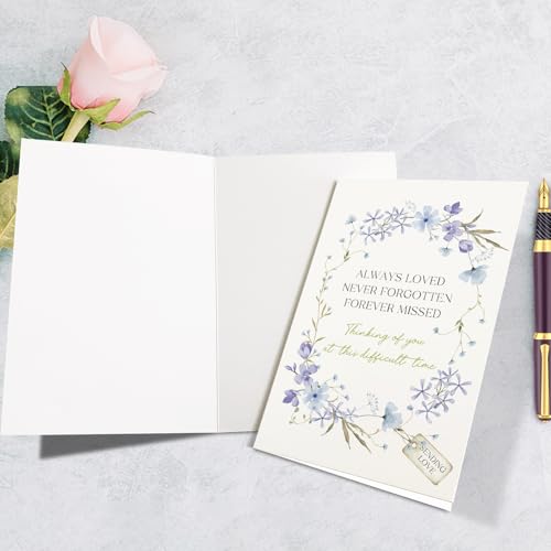 Supoeguk Forget Me Not Sympathy Card, Sympathy Card for Loss of Loved One, Bereavement Cards, Condolence Cards, Thinking of You at The Difficult Time - color: Sympathy