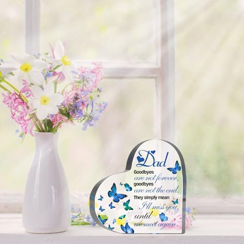 Sympathy Gifts for Loss of Loved One, Memorial Gifts for Loss of Dad, In Memory of Father Plaque, Bereavement Condolences Grief Gifts, Funeral Remembrance Decor Ornament Sign - style: Dad