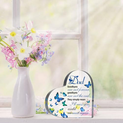 Sympathy Gifts for Loss of Loved One, Memorial Gifts for Loss of Dad, In Memory of Father Plaque, Bereavement Condolences Grief Gifts, Funeral Remembrance Decor Ornament Sign - style: Dad