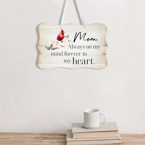 LifeSong Milestones Memorial Wall Hanging Signs Bereavement Keepsake Condolence Funeral Gift For Loss of Loved One 8x12 (Mom, Always On My Mind (White)) - color: Mom, Always On My Mind (White)