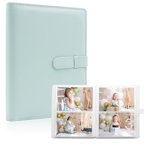 Photo Albums 4x6 Pictures – 152 Pockets Vegan Leather Cover Memory Album Book, Suitable for Family Wedding Boys Girls and Babies Storage (Mint) - color: Mint