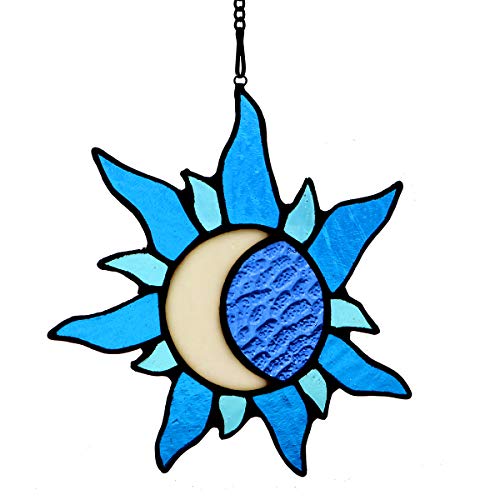Sun and Moon Stained Glass Window hangings,Suncatcher for Winodw - color: Sunmoon